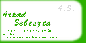 arpad sebeszta business card