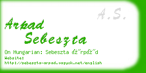 arpad sebeszta business card